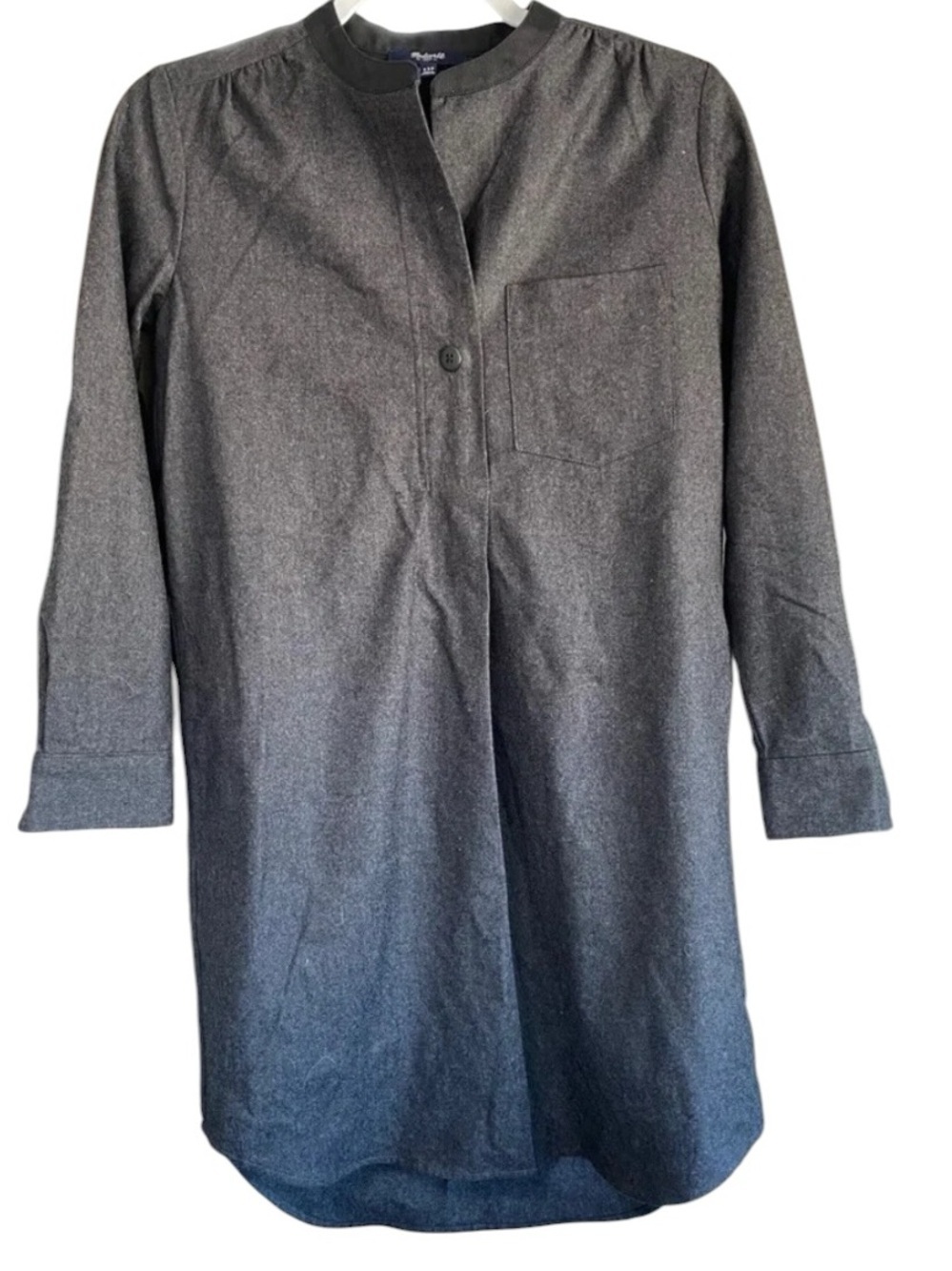 Madewell Latitude Charcoal Gray Wool Blend Crew Neck Shirt Dress Size Med E0910 - Picture 3 of 12